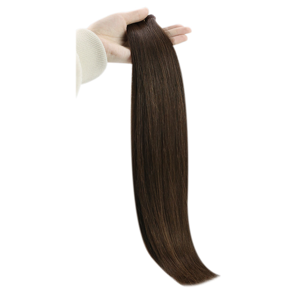 Fshine Virgin PU Sew In Hair Invisible 100% Remy Human Hair Weft Bundles Pure Color #2 - FShine Shop