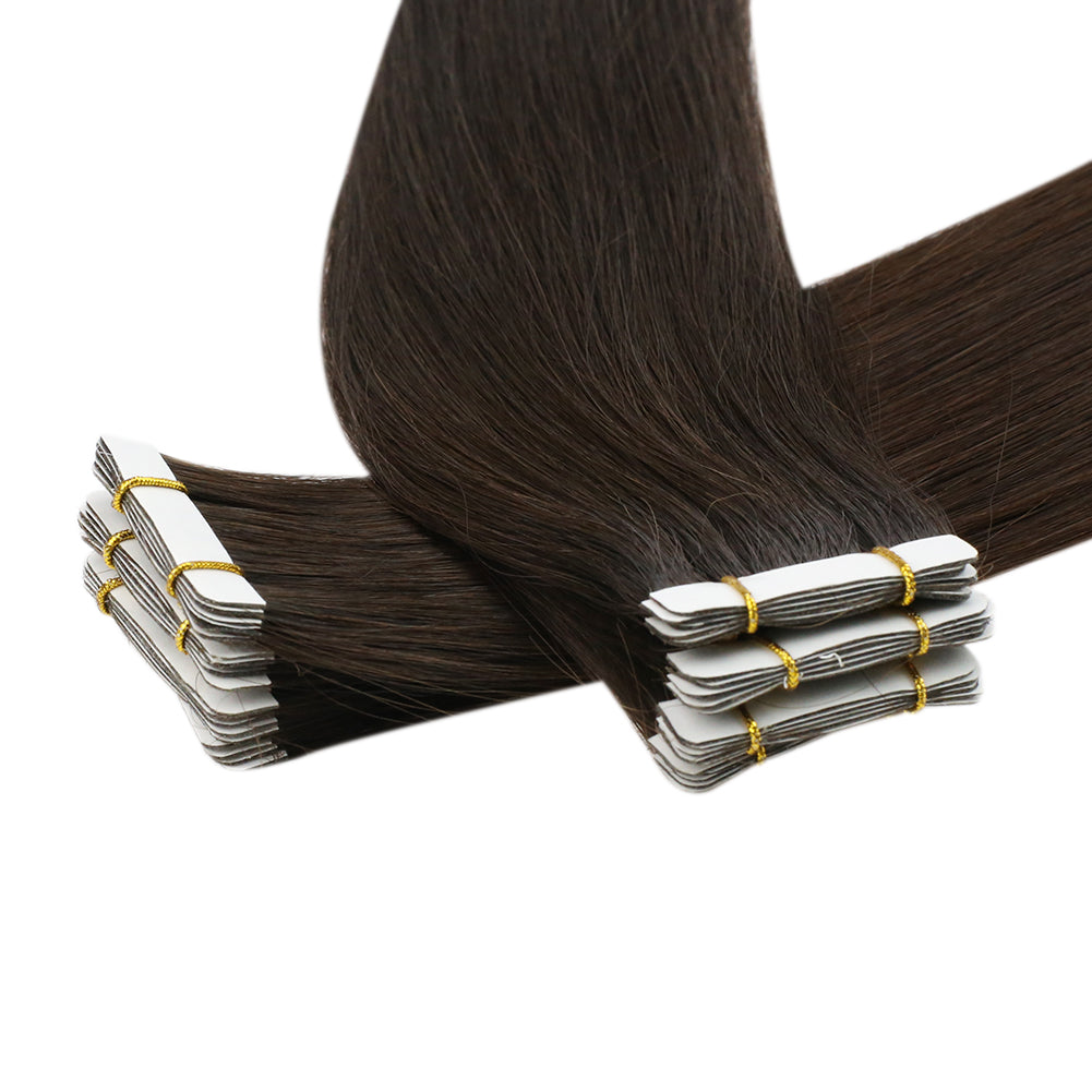 Up To 73% Off Seamless Injection Tape in Hair Extensions 100% Virgin Real Hair Brown Color(#4) - FShine Shop