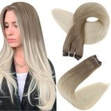 Fshine Sew in Weft 100% Remy Human Hair Bundle Balayage Ombre #8/60