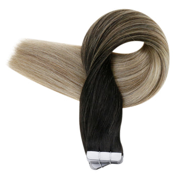 straight  tape in human hair extension