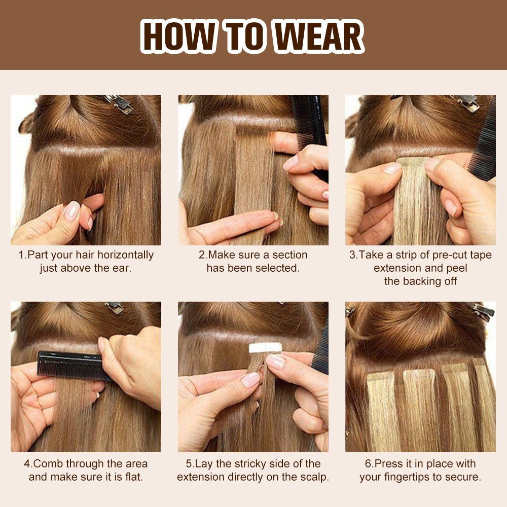 silky straight solid tape hair