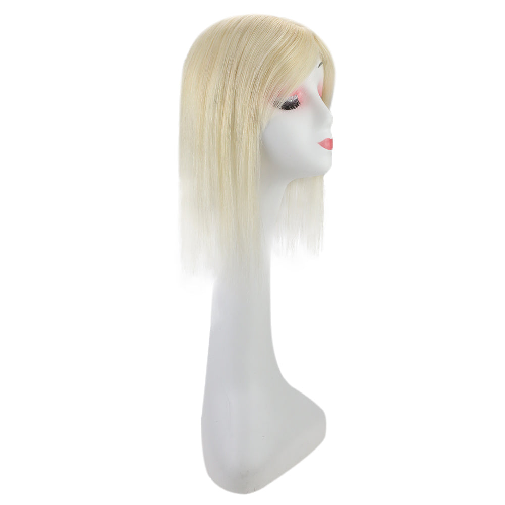 Lace Wig Toppers Hand-made Lace Base Hairpiece For Women Color #60 Lightest Blonde (12cm*6cm) - FShine Shop