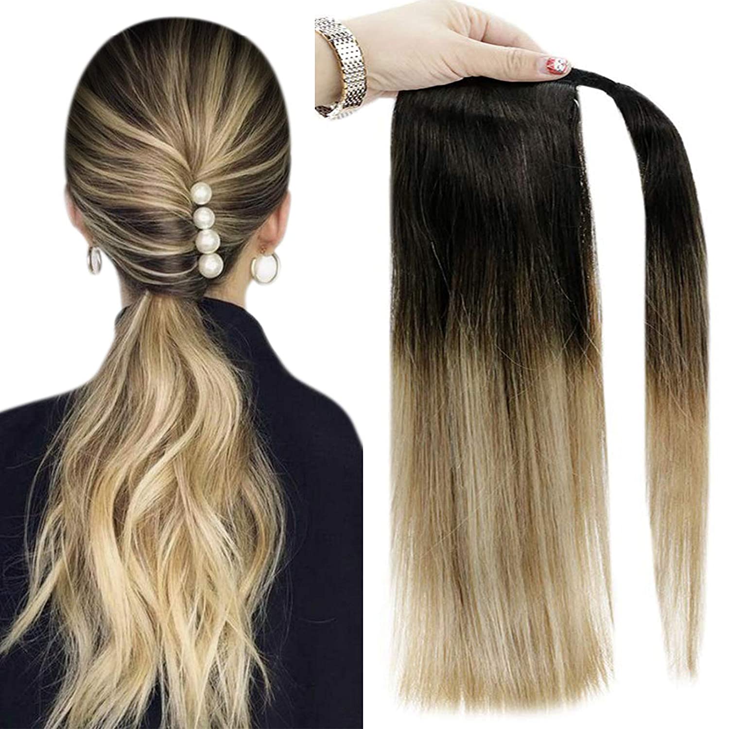 Hair Extensions Clip Foxy Locks Blonde Clip In Ponytail Brown