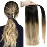 Ponytail 100% Remy Human Hair Extensions ombre(#1B/8/22)