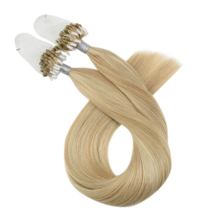 Micro Loop Hair Extensions Golden Blonde Highlight