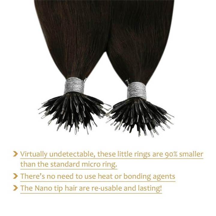 human hair nano ring extensions