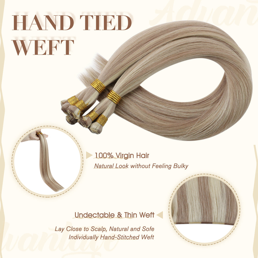 Fshine Virgin Hand Tied Weft Hair Highlight Color 100% Human Hair Bundles(#18/613) - FShine Shop