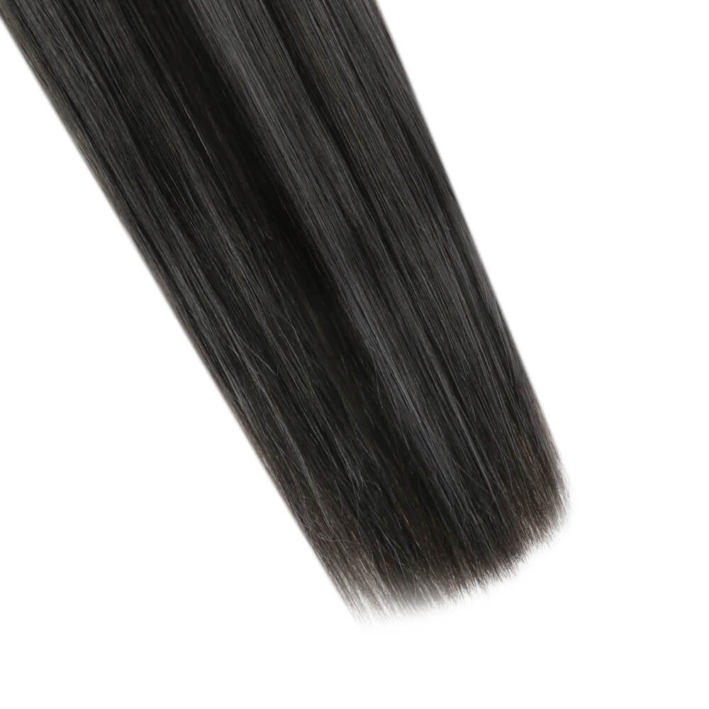 Fshine Clip in Extensions 100% Human Hair Balayage Highlights #1B/silver/1B - FShine Shop