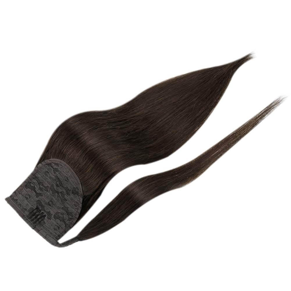 Ponytail 100% Remy Human Hair One Piece Extensions Medium Brown(#2) - FShine Shop