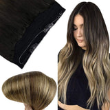 [Clearance]Fshine Halo Hair Extensions 100% Human Hair Invisible Wire Balayage #1b/6/27