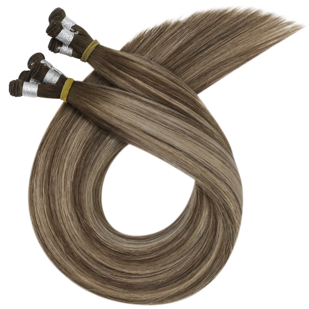 Fshine Virgin Hand Tied Weft Hair Balayage Color 100% Human Hair Bundles (#4/27/4) - FShine Shop