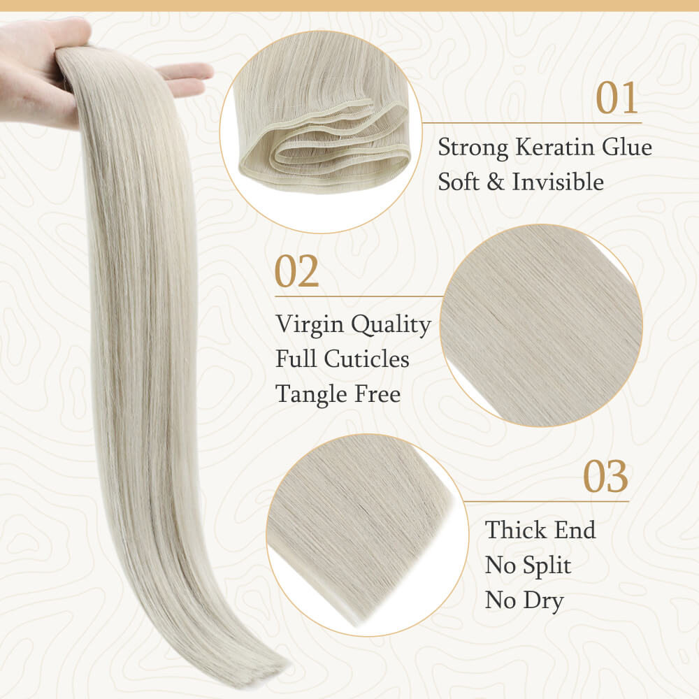 Fshine Virgin Flat Silk Weft Invisible 100% Remy Human Hair Weft Bundles #1000 - FShine Shop