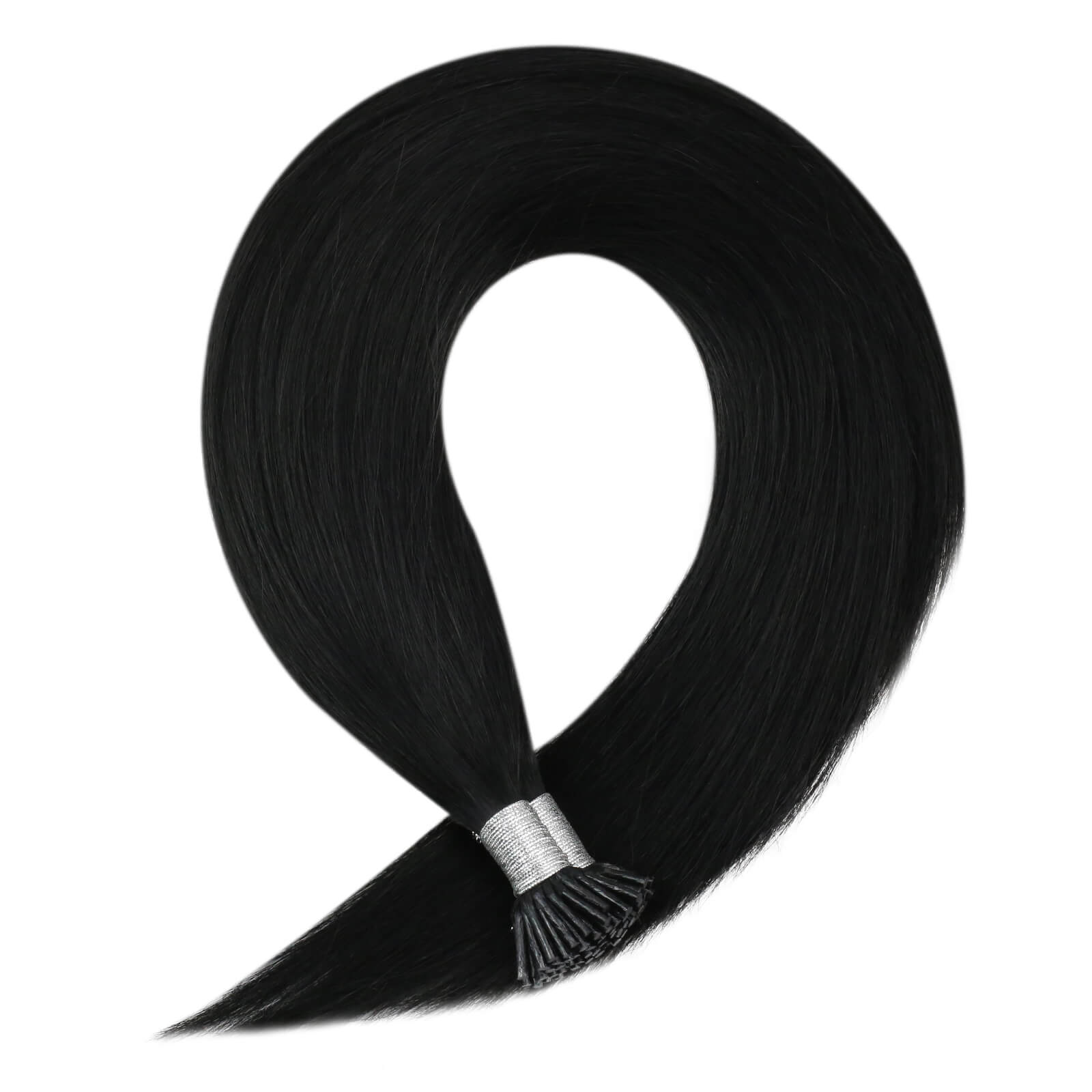 I Tip Real Human Hair Extensions Jet Black (#1) - FShine Shop