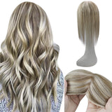 Human Hair Toppers For Women Hair Loss Highlight Color #8p60 (13cm*13cm)