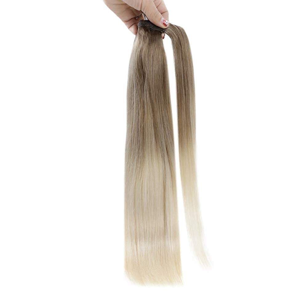 Ponytail 100% Remy Human Hair One Piece Extensions Balayage Ombre (#8/60) - FShine Shop
