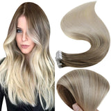 Fshine Tape in Hair Extensions 100% Remy Human Hair Balayage Ombre #8/60