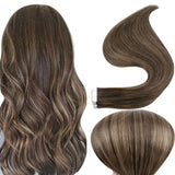 Tape in Hair Extensions Balayage Darkest Brown to Ash Brown#2/8/2