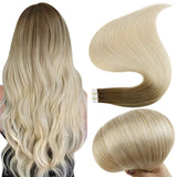 Fshine Tape in Hair Extensions 100% Remy Human Hair Balayage Ombre #7b/613