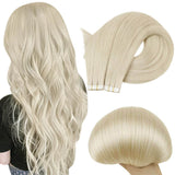 Fshine Virgin Hair Tape in Extensions Human Hair Platinum Blonde #60